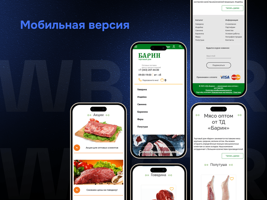 Мобильная адаптация сайта для проекта «Барин»